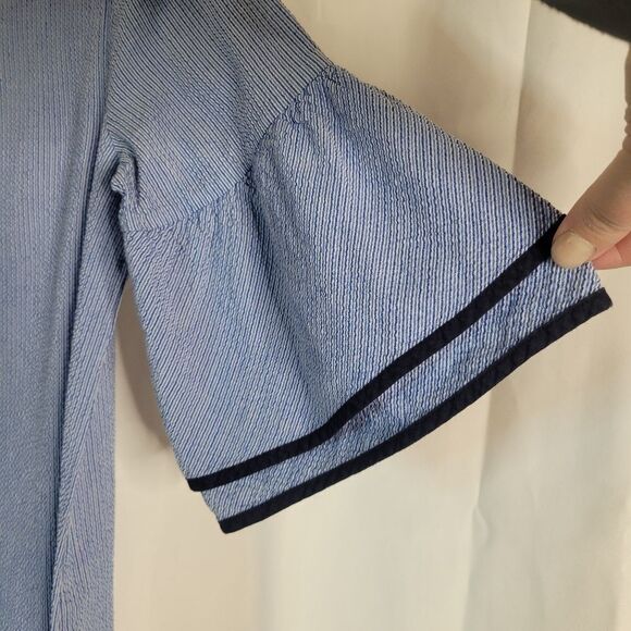 Tommy Hilfiger Blue Flare Sleeve Blouse - Picture 9 of 16